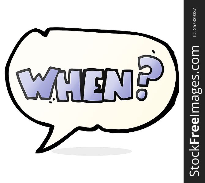 Speech Bubble Cartoon When Word