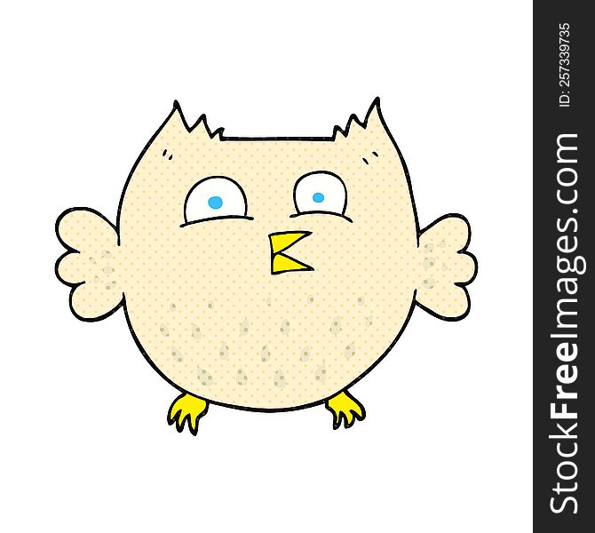 freehand drawn cartoon happy owl