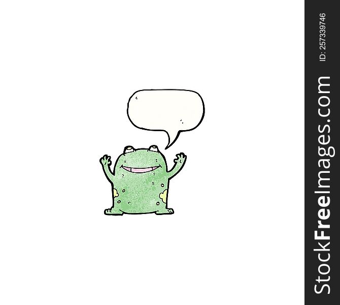 Frog With Speech Bubble Cartoon