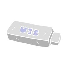 Flat Color Illustration Of A Cartoon USB Stick Royalty Free Stock Images