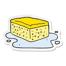 Sticker Of A Cartoon Sponge Stock Image