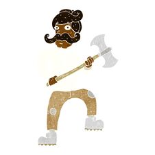 Cartoon Man With Axe Stock Photography