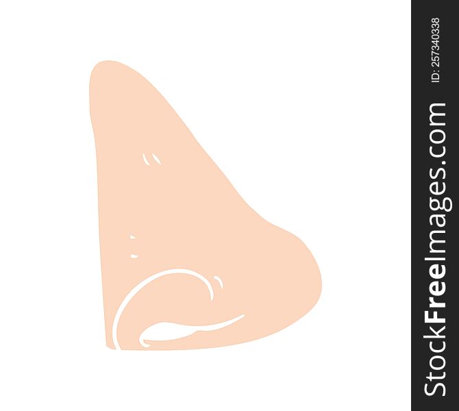 Flat Color Illustration Of A Cartoon Human Nose