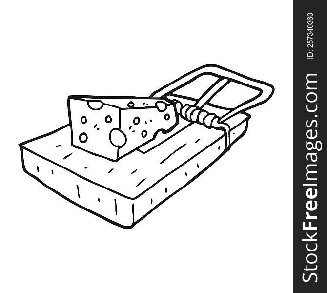 black and white cartoon mouse trap