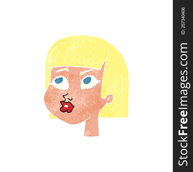 Retro Cartoon Female Face