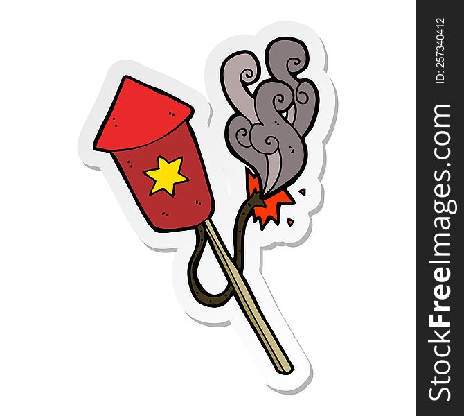 sticker of a cartoon firework with burning fuse