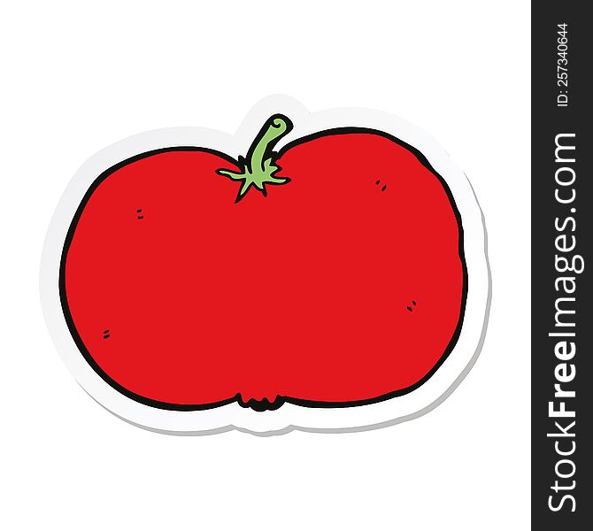 Sticker Of A Cartoon Tomato