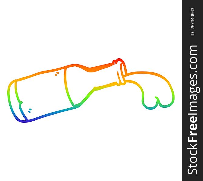rainbow gradient line drawing cartoon bottle of chocolate milk