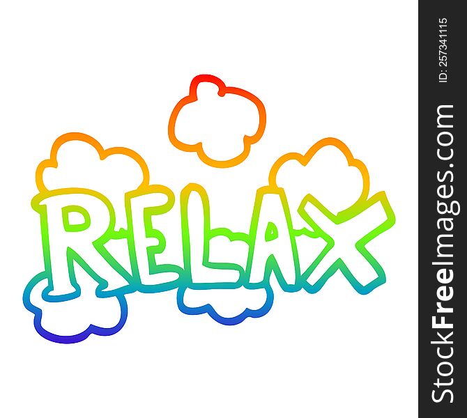 rainbow gradient line drawing cartoon relax symbol