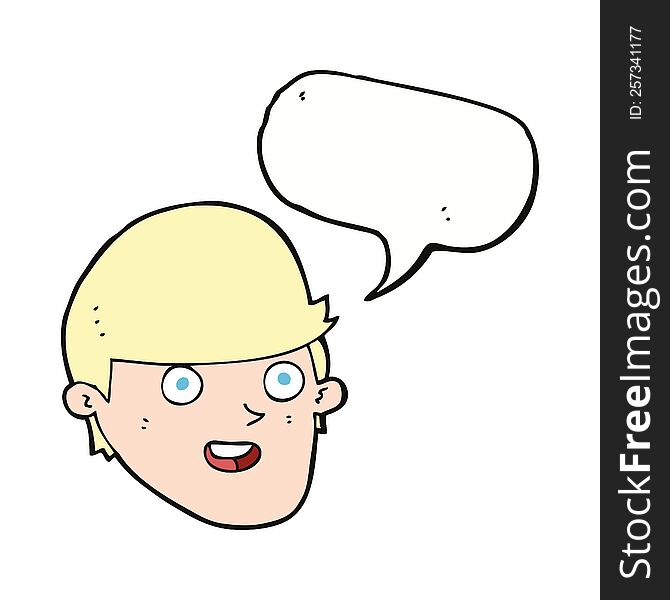 Cartoon Man With Big Chin With Speech Bubble