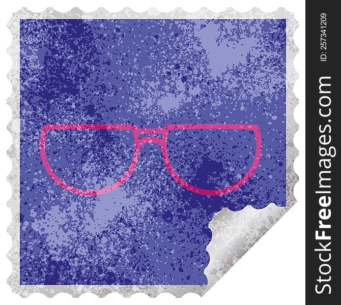 Spectacles Square Peeling Sticker
