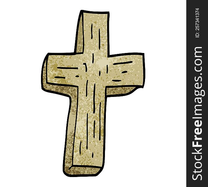 cartoon doodle wooden cross