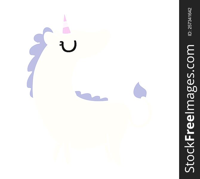 freehand drawn cartoon of cute kawaii unicorn
