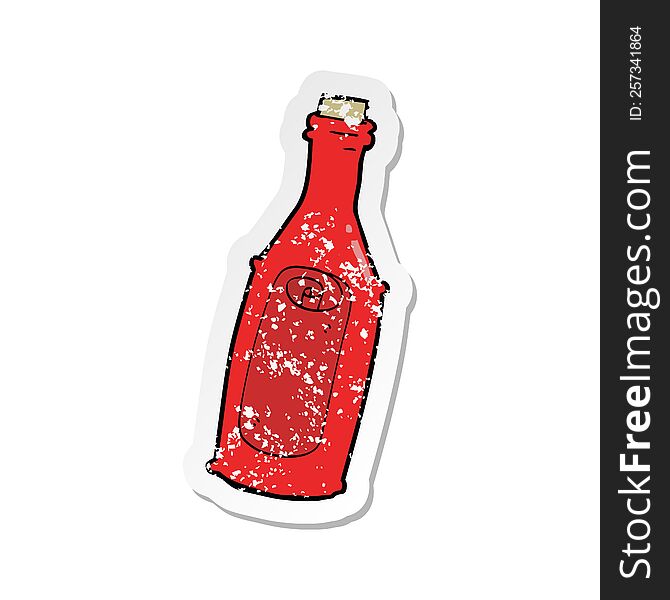 Retro Distressed Sticker Of A Cartoon Message In Bottle