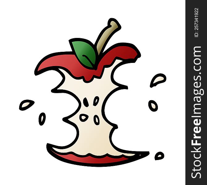 cartoon doodle juicy bitten apple