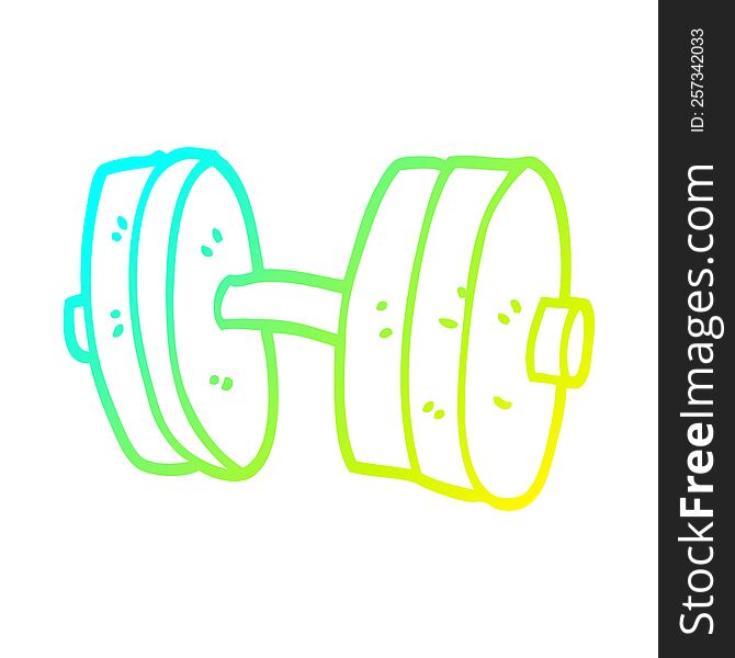 Cold Gradient Line Drawing Cartoon Weights