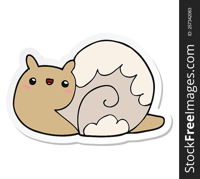sticker of a cute cartoon snail