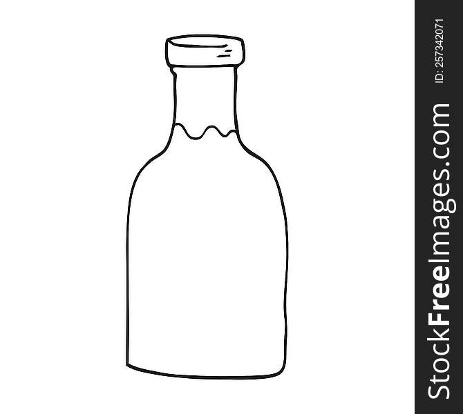 Black And White Cartoon Milk Bottle