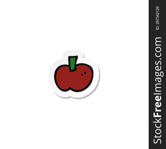 Sticker Of A Cartoon Apple Symbol
