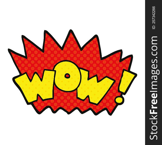 comic book style cartoon word wow