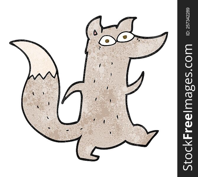 Textured Cartoon Cute Wolf