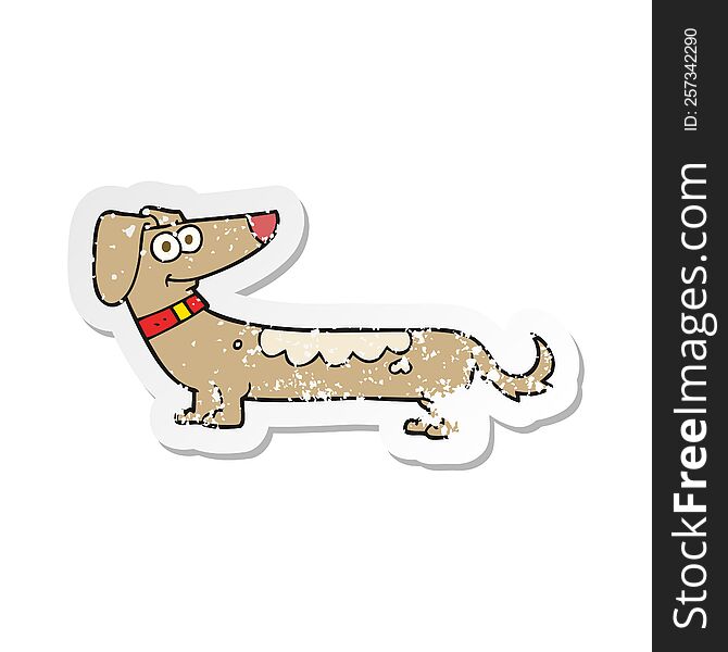 retro distressed sticker of a cartoon dog