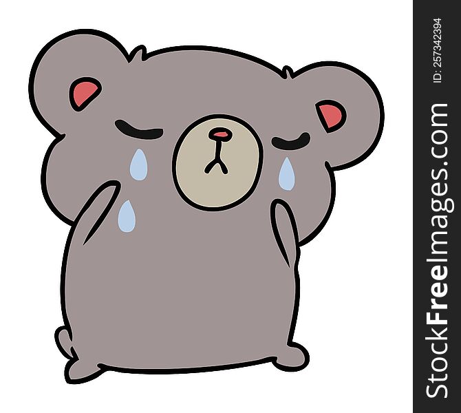 Cartoon Of A Cute Crying Bear