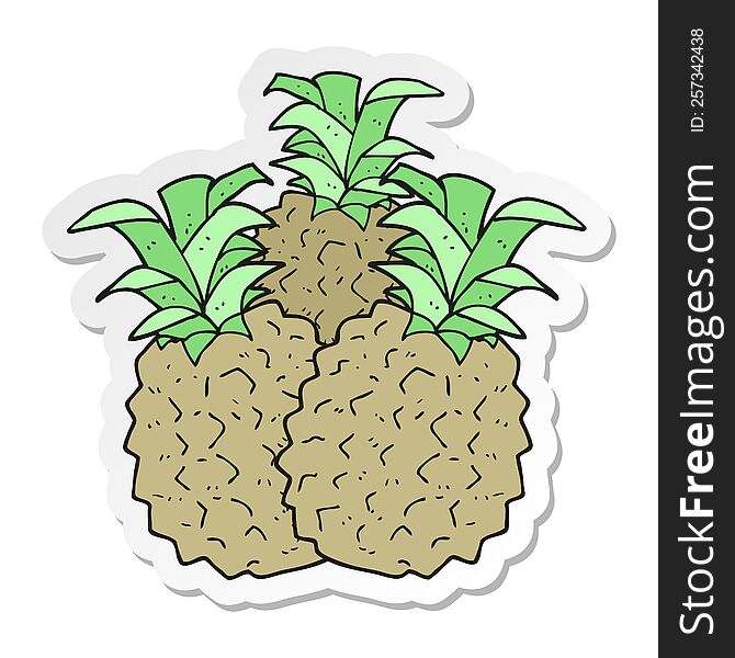 sticker of a cartoon pineapple