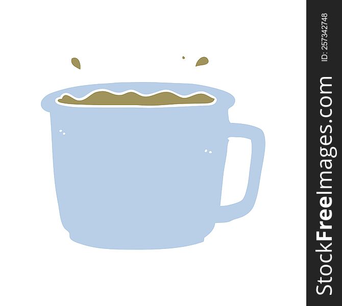 Flat Color Style Cartoon Coffee Cup