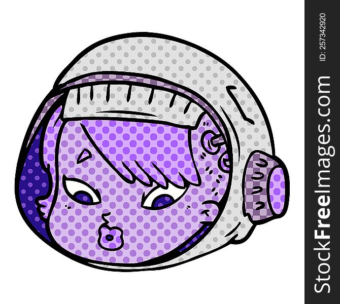 cartoon astronaut face. cartoon astronaut face