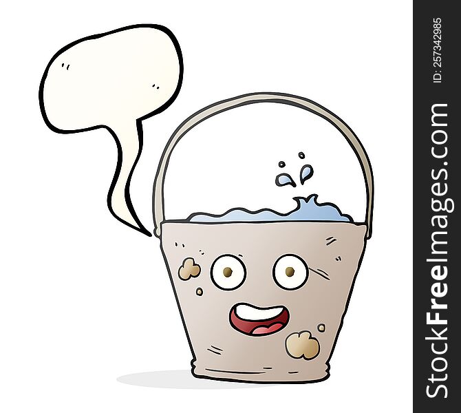 freehand drawn speech bubble cartoon bucket