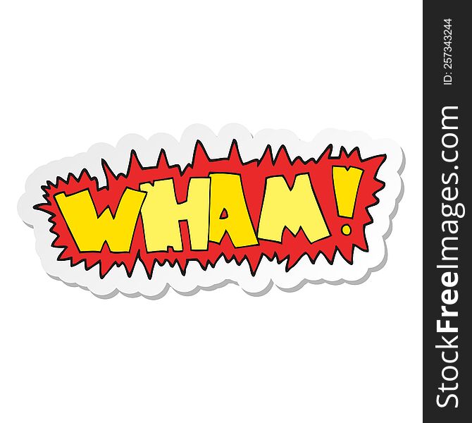 Sticker Of A Cartoon Wham Symbol