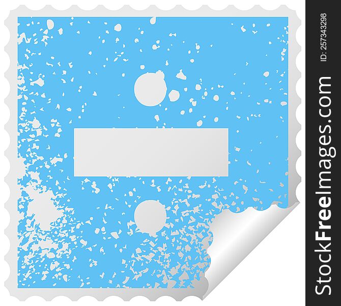 Distressed Square Peeling Sticker Symbol Division Symbol