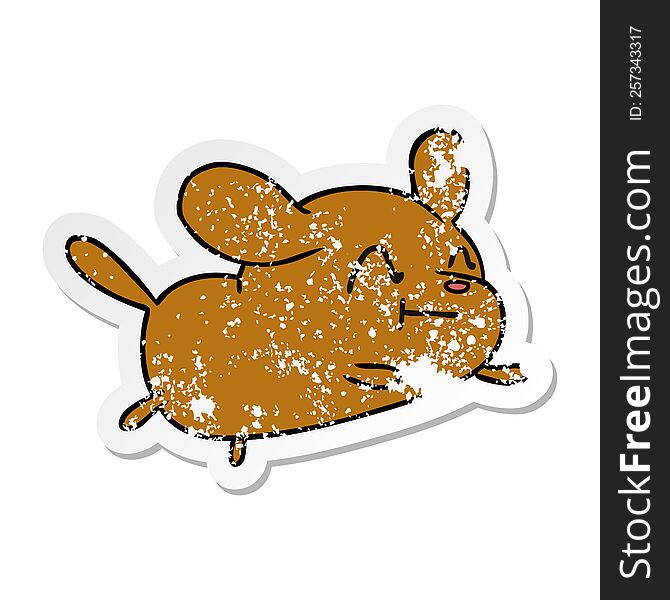Distressed Sticker Cartoon Kawaii Of A Cute Dog