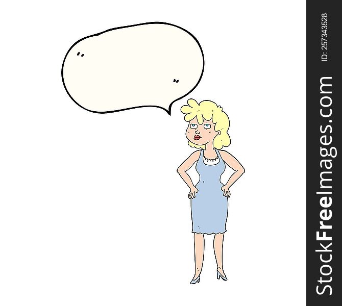 Speech Bubble Cartoon Annoyed Woman