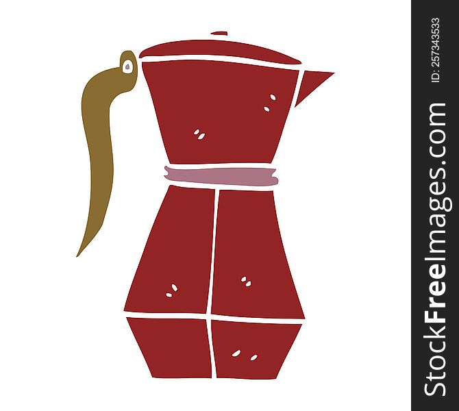 cartoon doodle espresso coffee pot