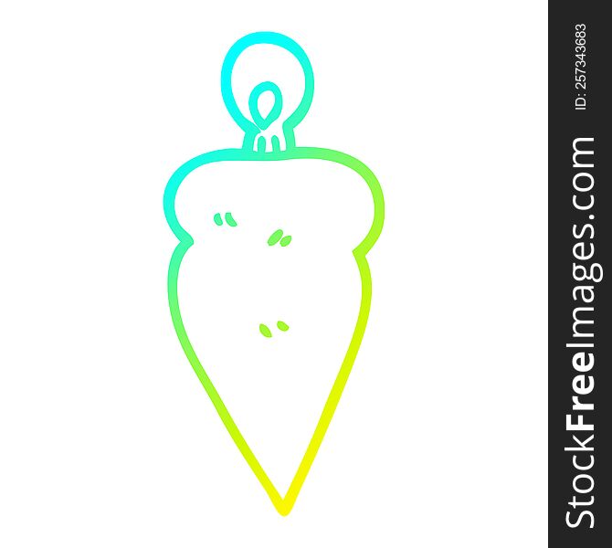 cold gradient line drawing of a cartoon tree decoration