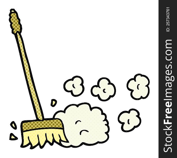 Cartoon Sweeping Brush