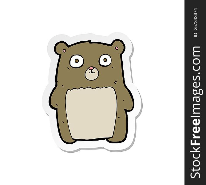 Sticker Of A Cartoon Funny Teddy Bear