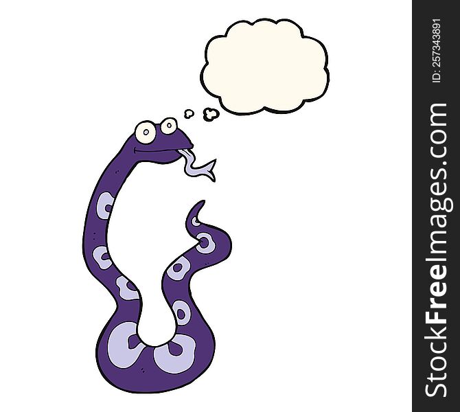 Cartoon Snake With Thought Bubble