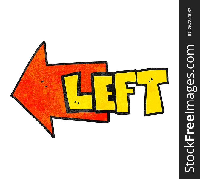 Textured Cartoon Left Symbol