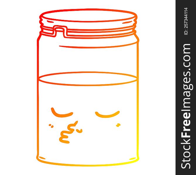 Warm Gradient Line Drawing Cartoon Glass Jar