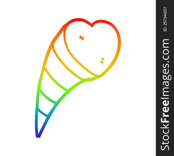 Rainbow Gradient Line Drawing Cartoon Love Heart Symbol