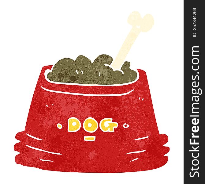 Retro Cartoon Dog Food Bowl