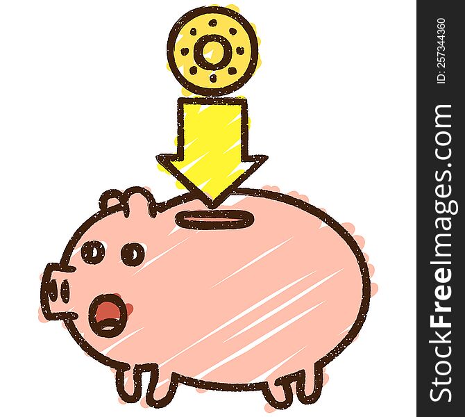 Piggy Bank Chalk Drawing