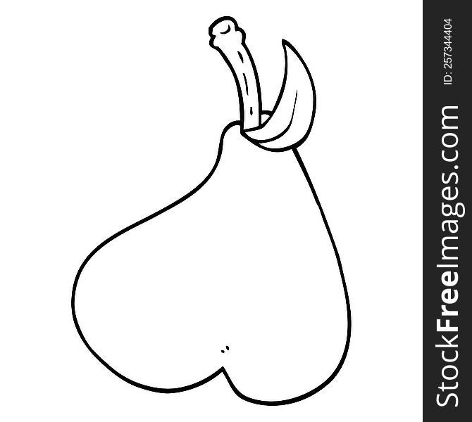 line drawing cartoon healthy pear