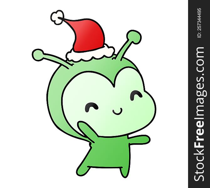 Christmas Gradient Cartoon Of Kawaii Alien