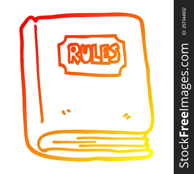 warm gradient line drawing of a cartoon rule book
