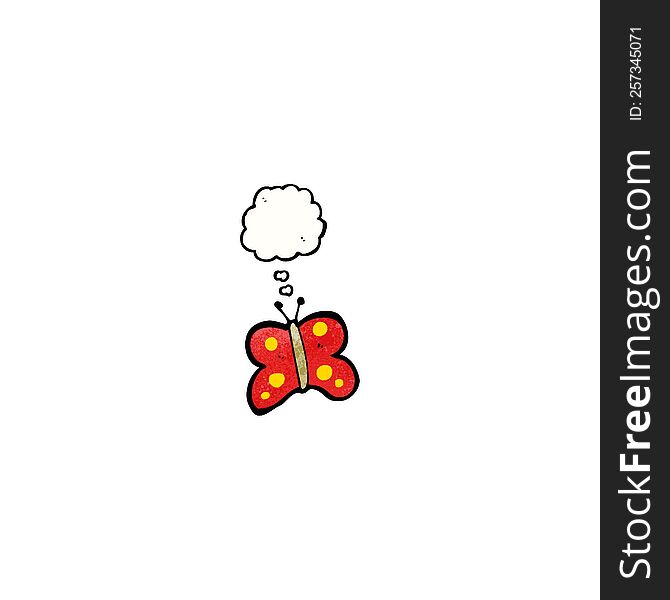 cartoon butterfly with thought bubble cartoon