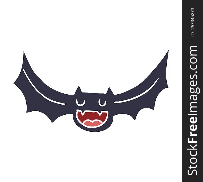 Flat Color Style Cartoon Bat